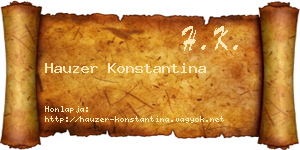 Hauzer Konstantina névjegykártya